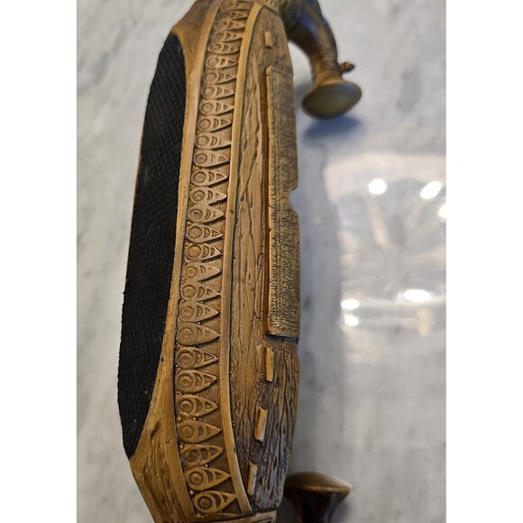 VTG KING TUTANKHAMUN'S EGYPTIAN HARDSTONE FUNERARY SUN BARGE BOAT ASH TRAY RARE - Picture 7 of 9